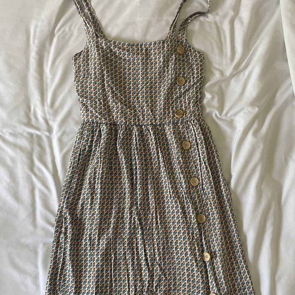 NWT Superfoxx square neck button midi dress